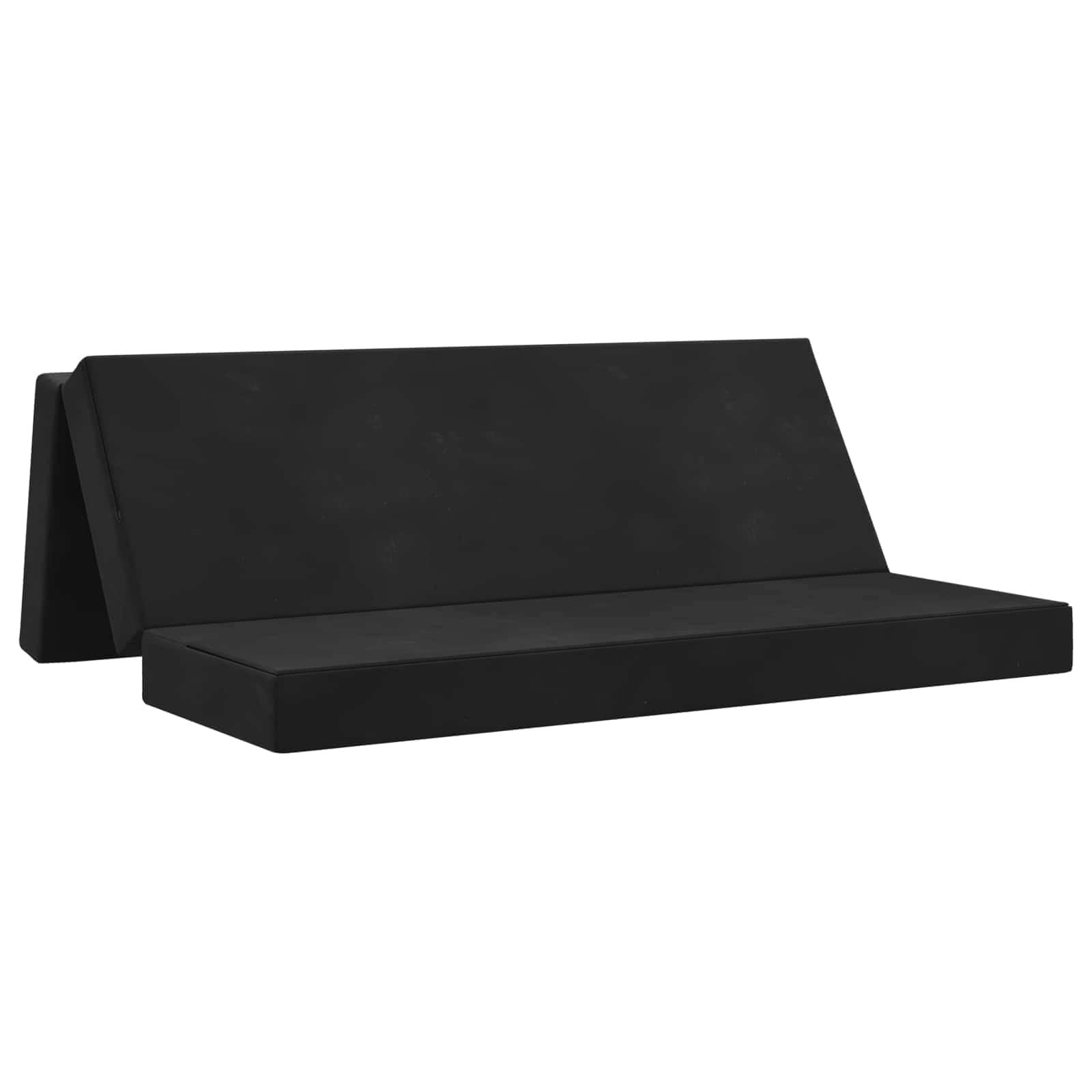 Foldbar sovesofa 200 × 67 × 45 cm - sort fløjl