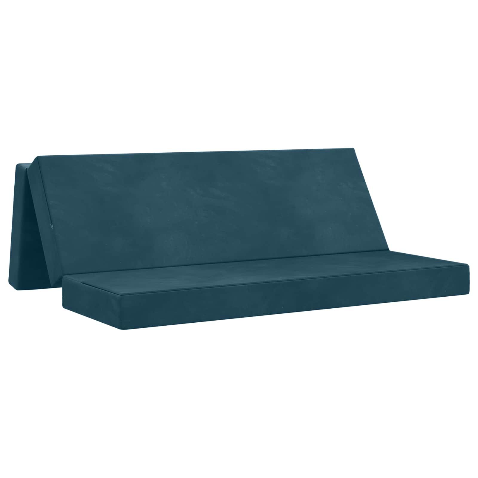 Foldbar sovesofa 200 × 67 × 45 cm - blå fløjl