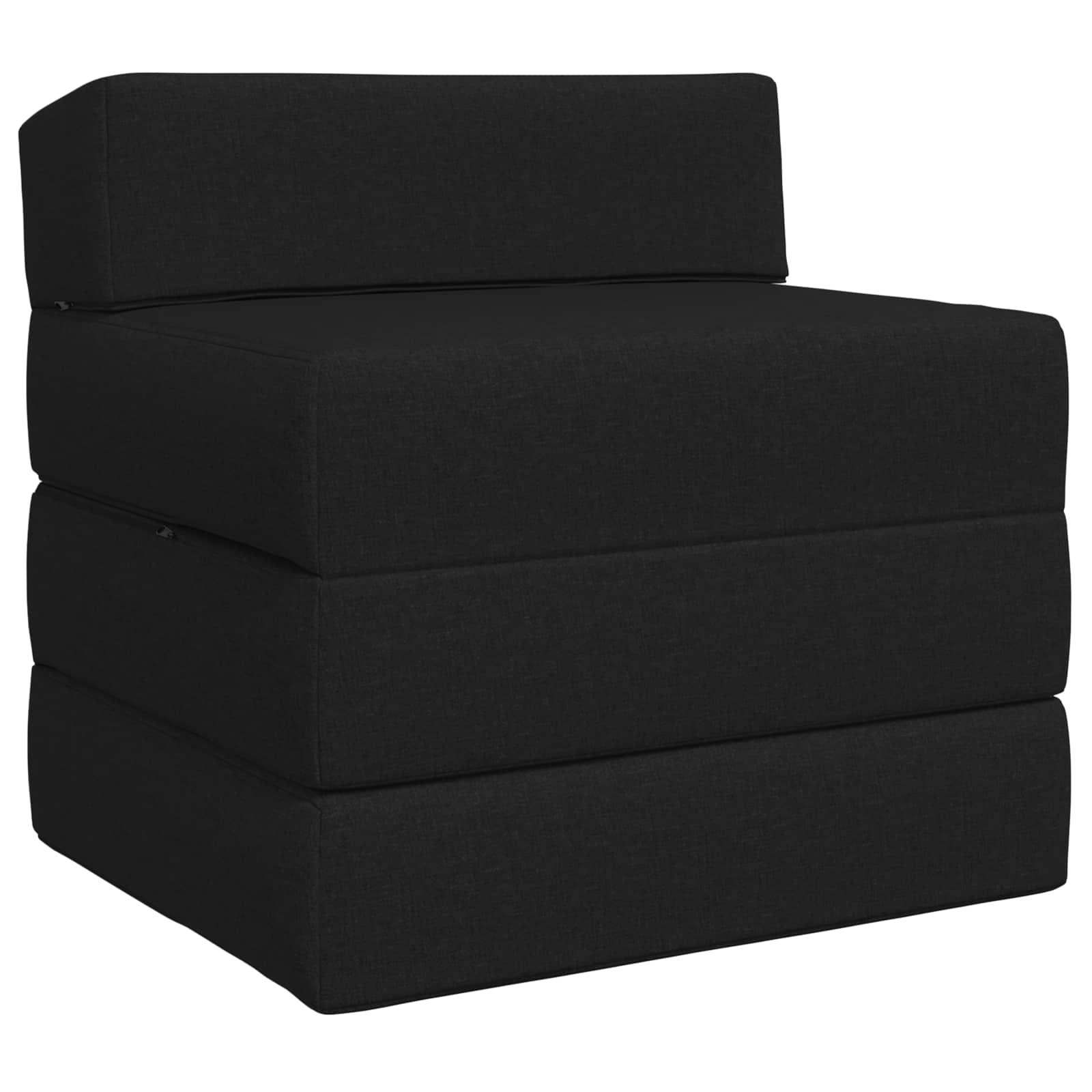 Samlebar Sofa Seng Sort 200 x 70 x 15 cm Stof