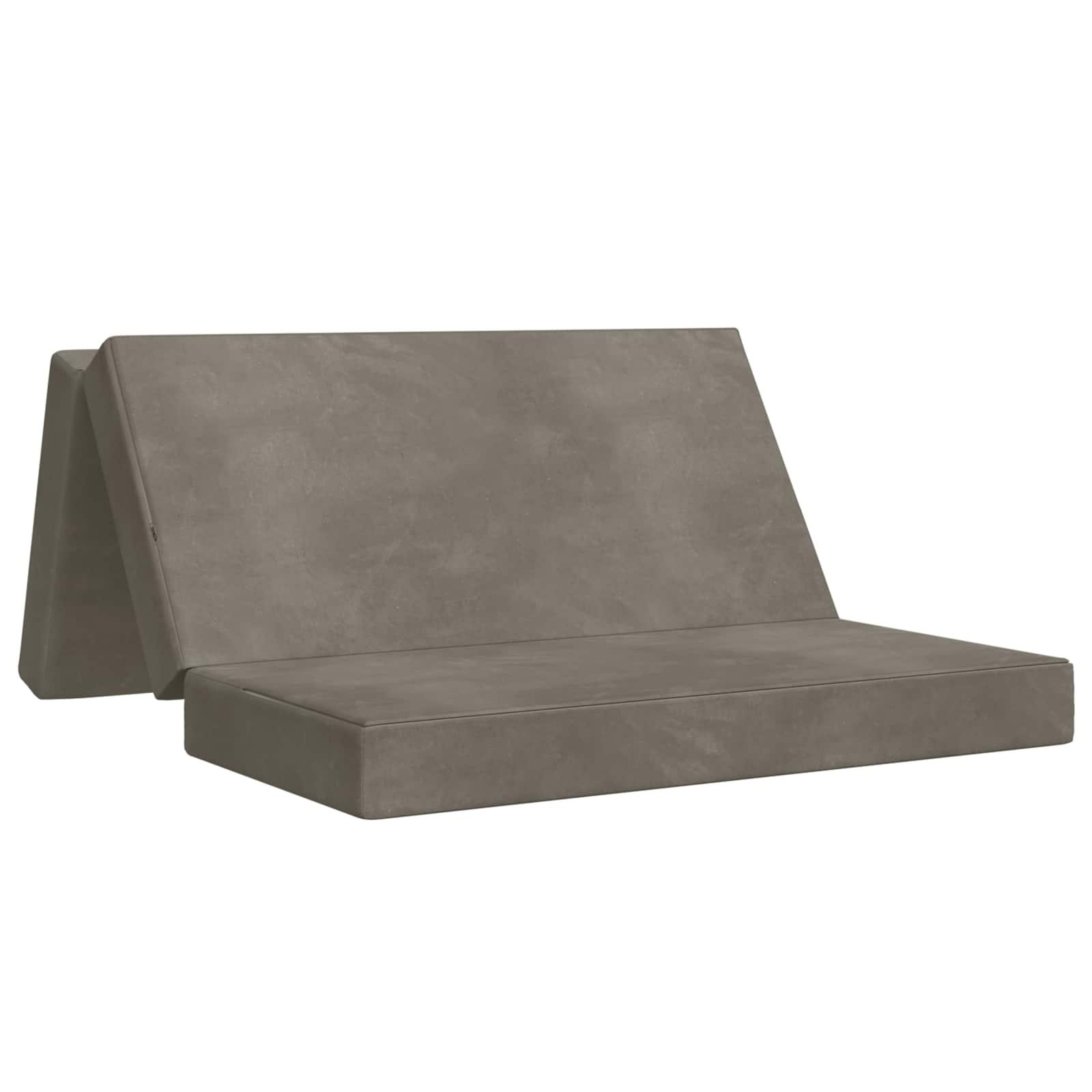 Foldbar sovesofa 180 × 67 × 45 cm - lysegrå fløjl