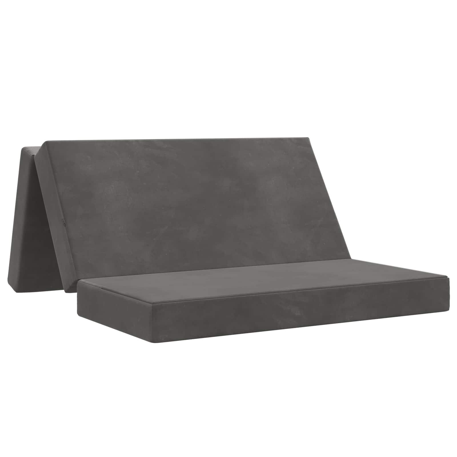 Foldbar sovesofa 160 × 67 × 45 cm - mørkegrå fløjl