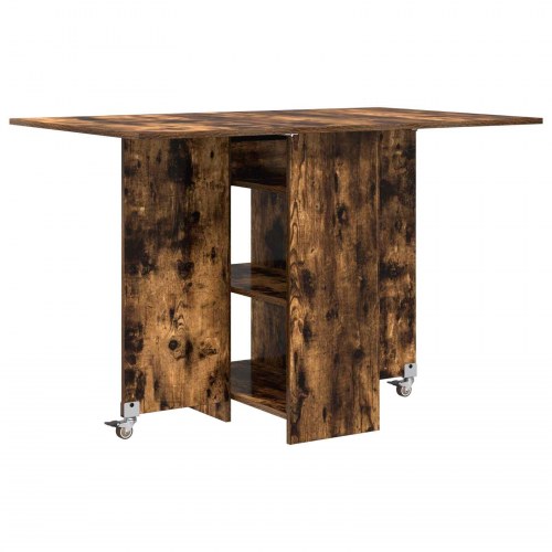 Spisebord med opbevaring 115 x 70 x 75 cm - røget eg