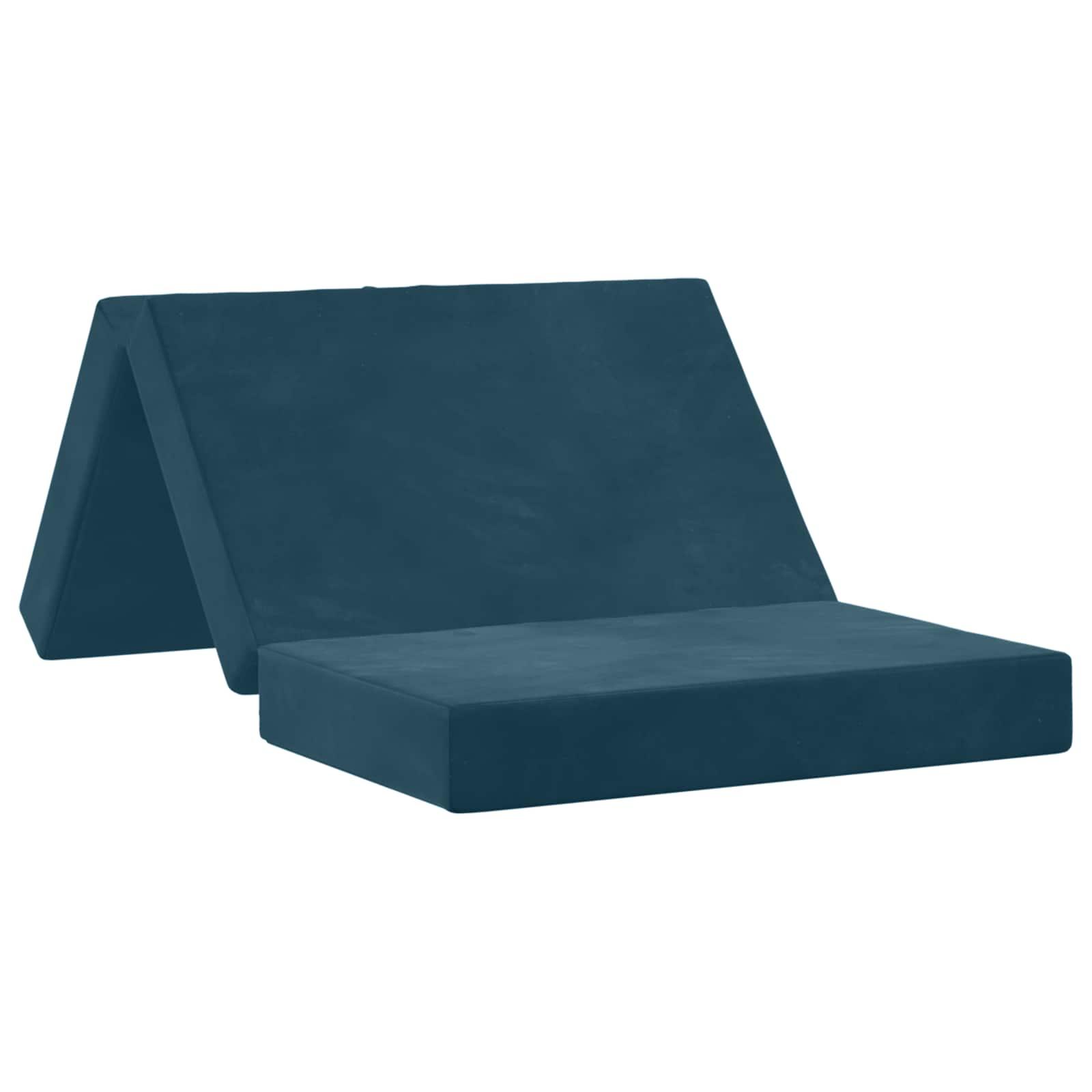 Foldbar sovesofa 100 × 67 × 45 cm - blå fløjl