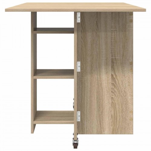 Foldbart spisebord med opbevaring 115 x 70 x 75 cm - Sonoma-eg