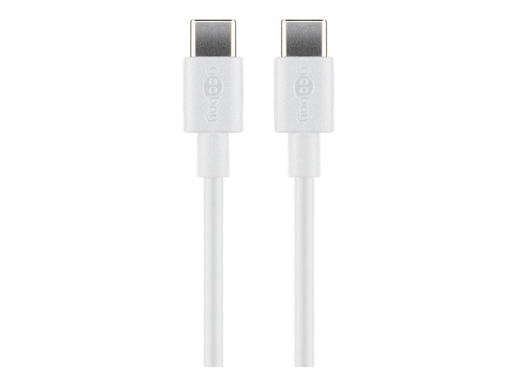 Goobay USB-C til USB-C kabel 50 cm - hvid (60 W PD)