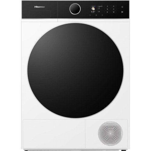 Hisense DH5I804BWCD varmepumpe-tørretumbler 8 kg - hvid/sort
