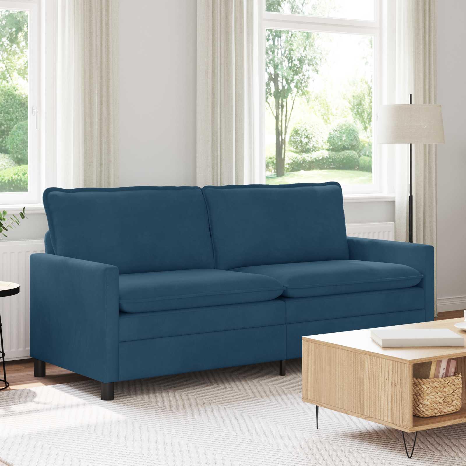 Sofa Blå 196 x 81 x 87,5 cm Fløjl