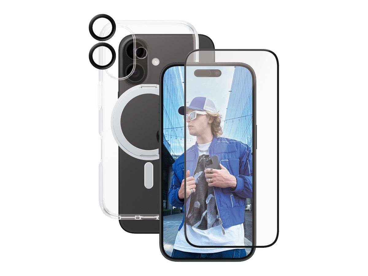 PanzerGlass CARE by Feature 3-i-1 keramisk bundle - iPhone 16 cover, gennemsigtig - med skærm- og linsebeskytter (MagSafe)