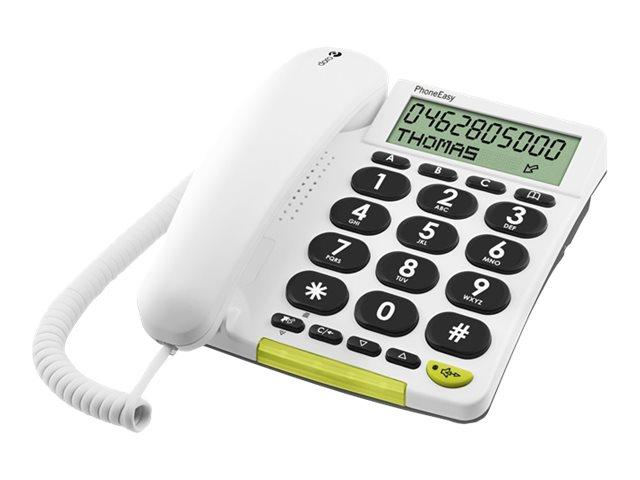 Doro PhoneEasy 312cs fastnettelefon med LCD - hvid