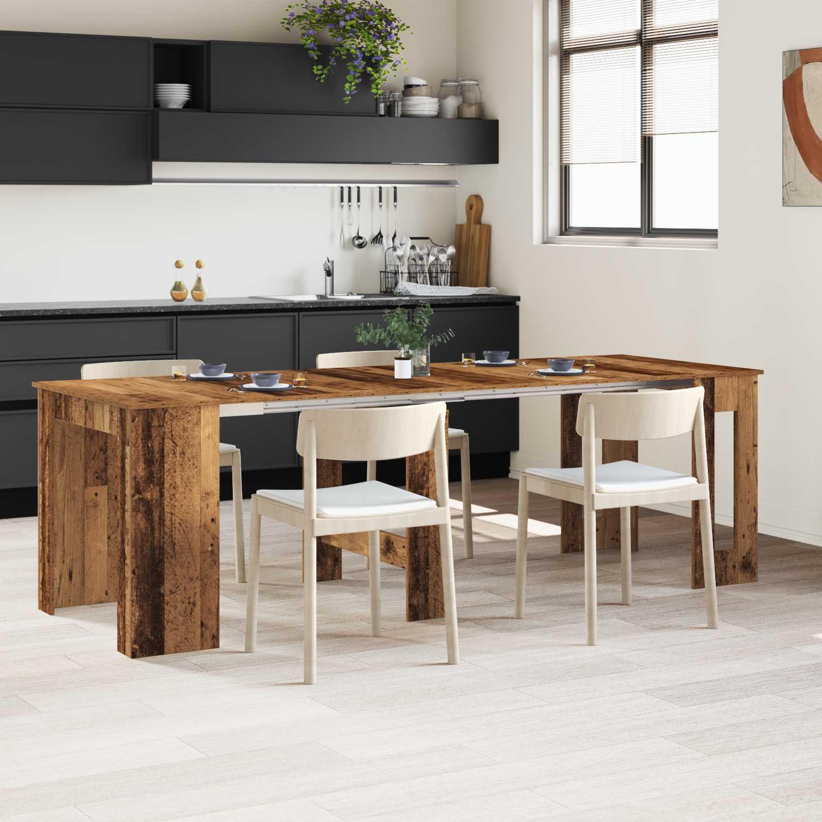 Spisebord 240 x 85 x 75 cm Konstrueret træ Gammelt træ