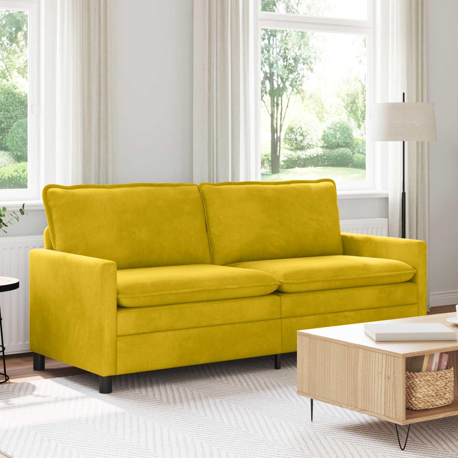 Sofa Gul 196 x 81 x 87,5 cm Fløjl