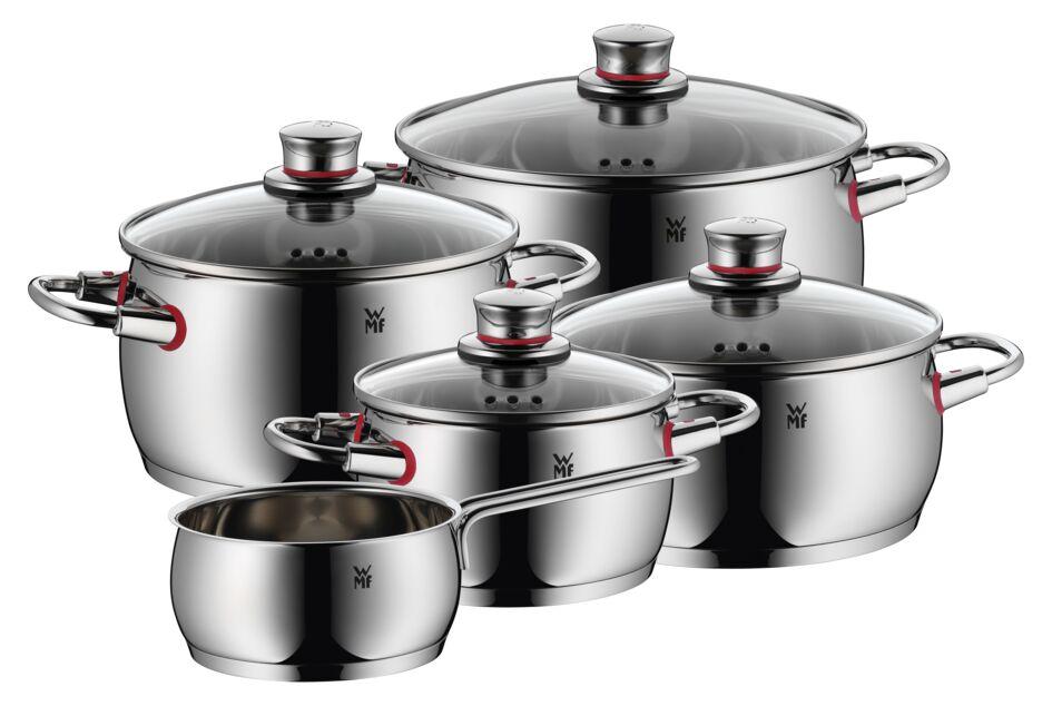 WMF Quality One grydesæt 9 dele - rustfrit stål, glaslåg