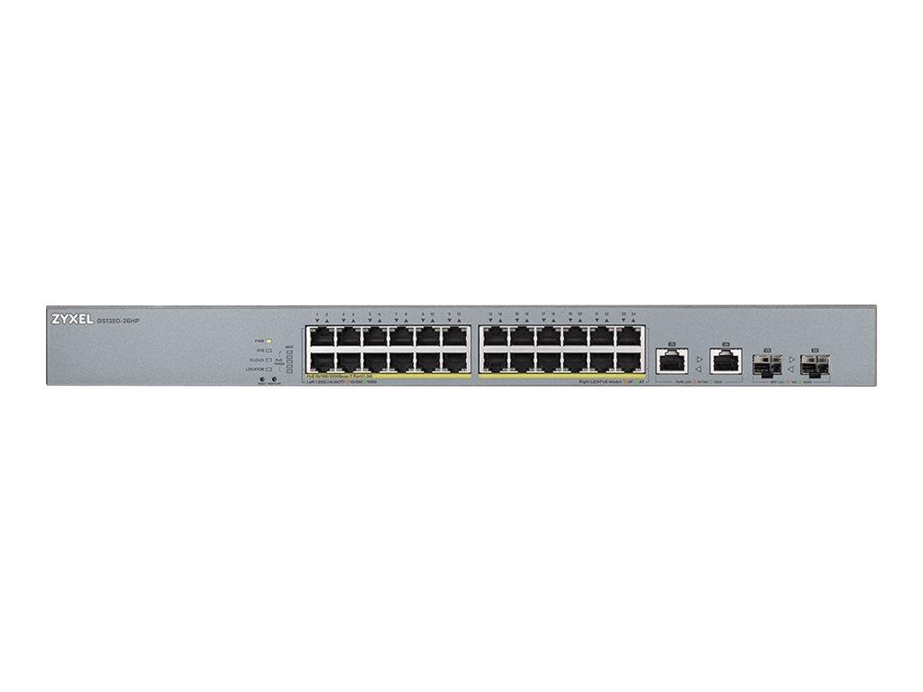 Zyxel GS1350-26HP smart switch - 24x Gigabit PoE+ + 2x SFP uplink