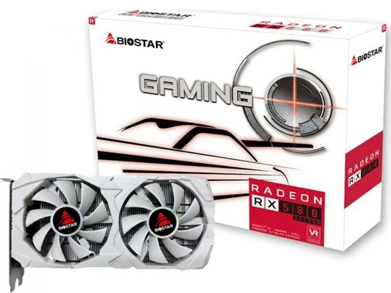 Biostar Radeon RX 580 D5 8 GB grafikkort - hvid
