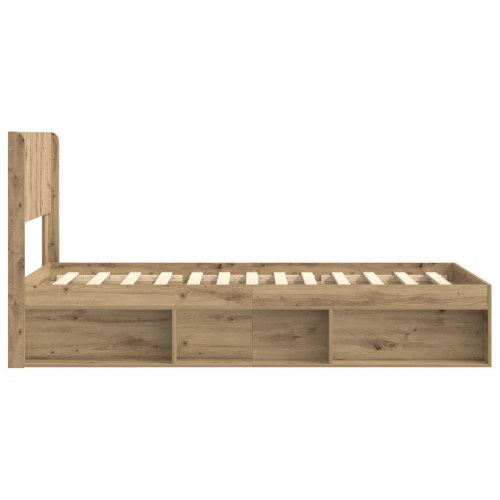 Sengestel med opbevaring og hovedgærde - Artisan eg 90 x 190 cm