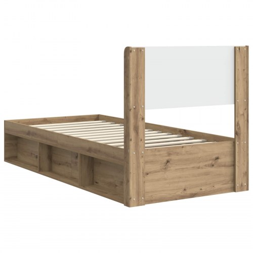 Sengestel med opbevaring og hovedgærde - Artisan eg 90 x 190 cm