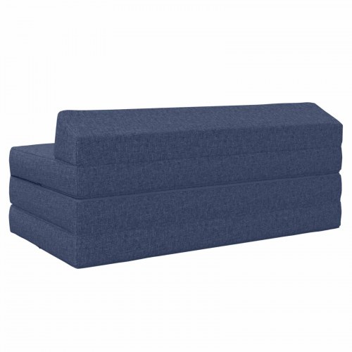 Foldbar sovesofa i stof - blå, 120 x 60 x 49 cm