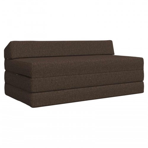 Foldbar sovesofa i stof - gråbrun 120 × 60 × 49 cm