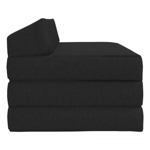 Foldbar sovesofa i stof - sort, 120 × 60 × 49 cm