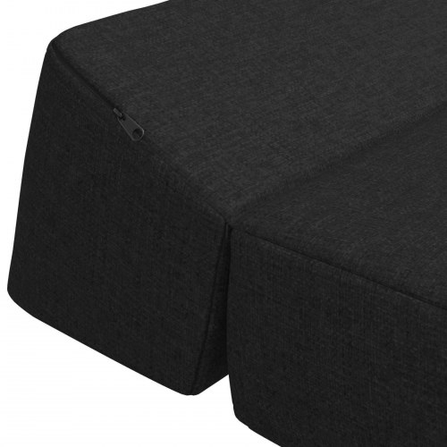 Foldbar sovesofa i stof - sort, 120 × 60 × 49 cm