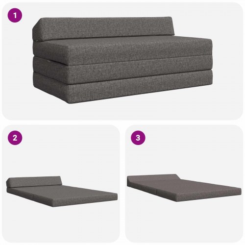Foldbar sovesofa i stof - lysegrå, 120 x 60 x 49 cm