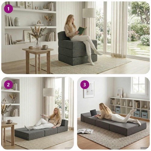 Foldbar sovesofa lysegrå 70 x 60 x 49 cm