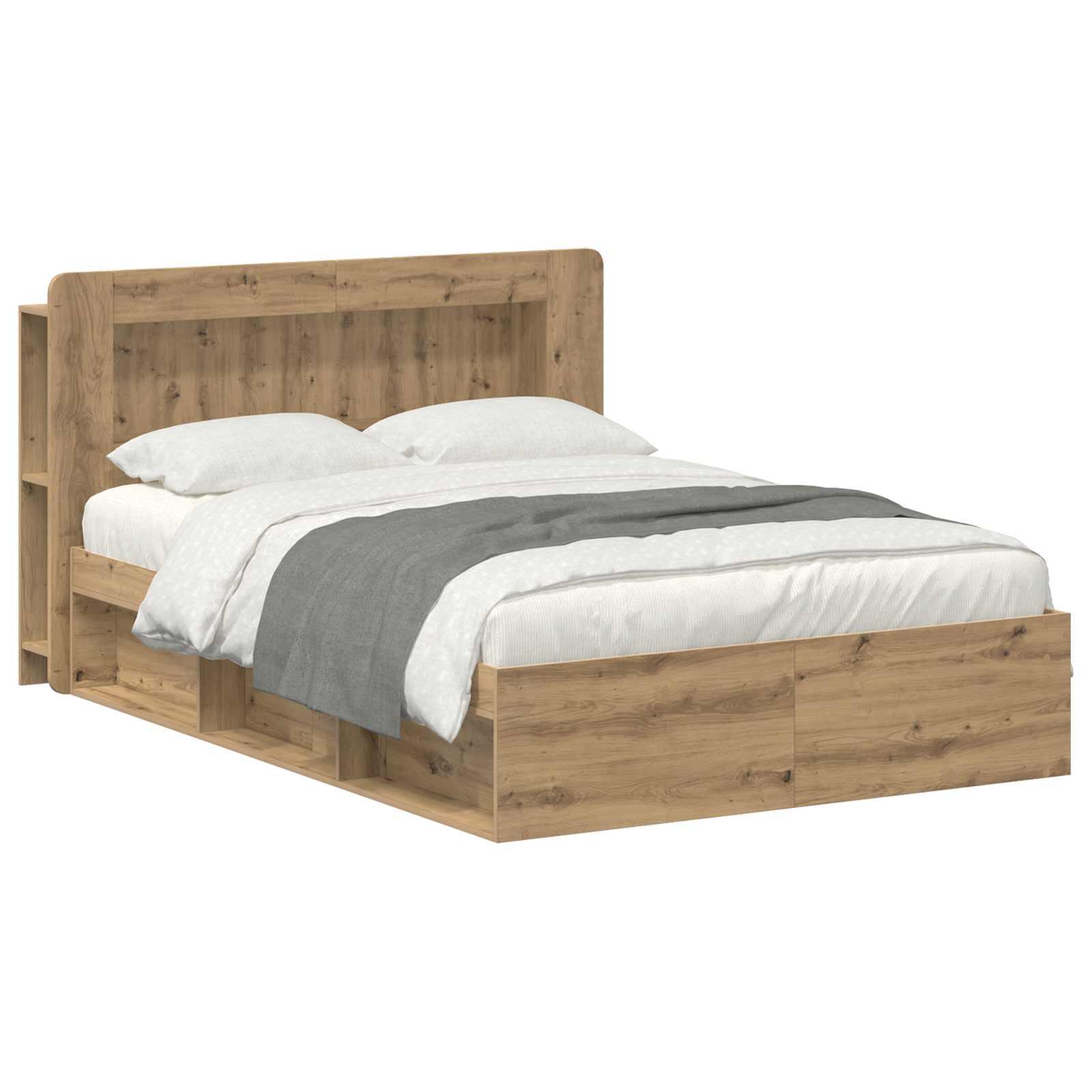 Sengestel med opbevaring med hovedgærde Artisan-eg 135 x 190 cm