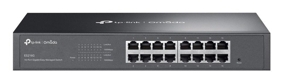 TP-Link Omada ES216G - administreret L2 gigabit switch, 16 porte, sort