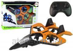 RC drone-fly X-Fighter - orange fjernstyret legetøjsdrone med pilotcontroller