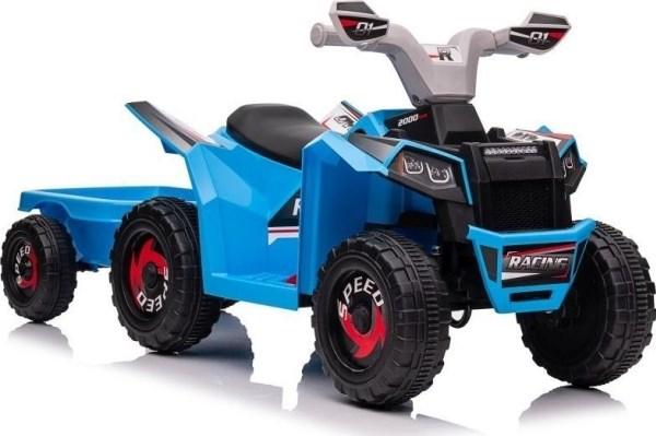 Lean Cars Akumuliatorinis keturratis su priekaba vaikams XMX630T, mėlynos spalvos