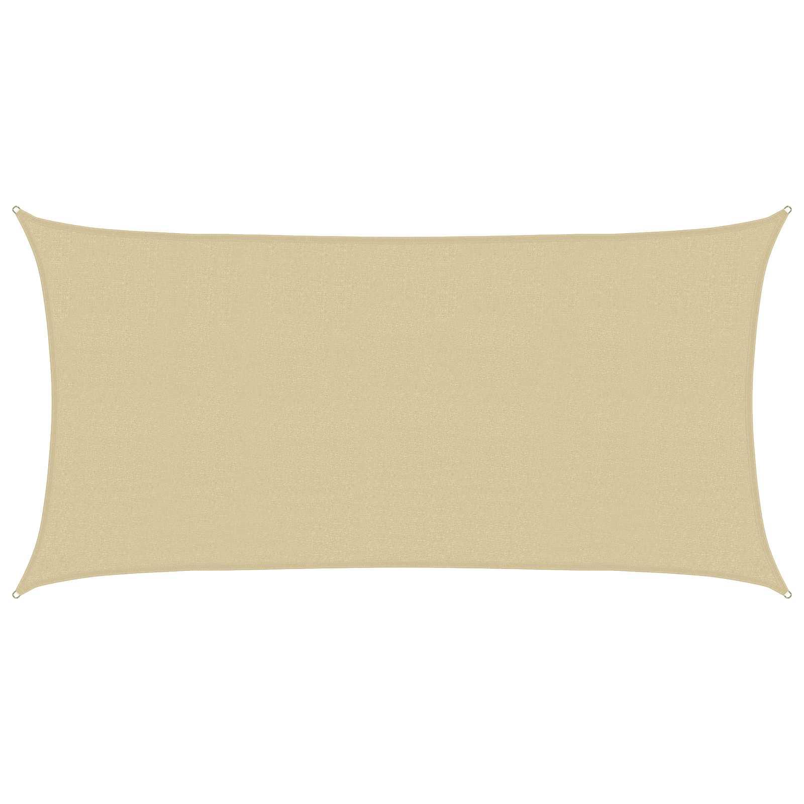 Solsejl Beige 2 x 6 m HDPE