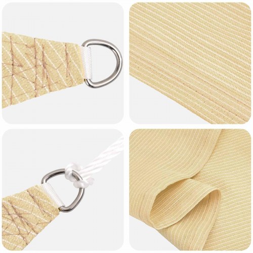Solsejl rektangulært 2 x 6 m HDPE - beige