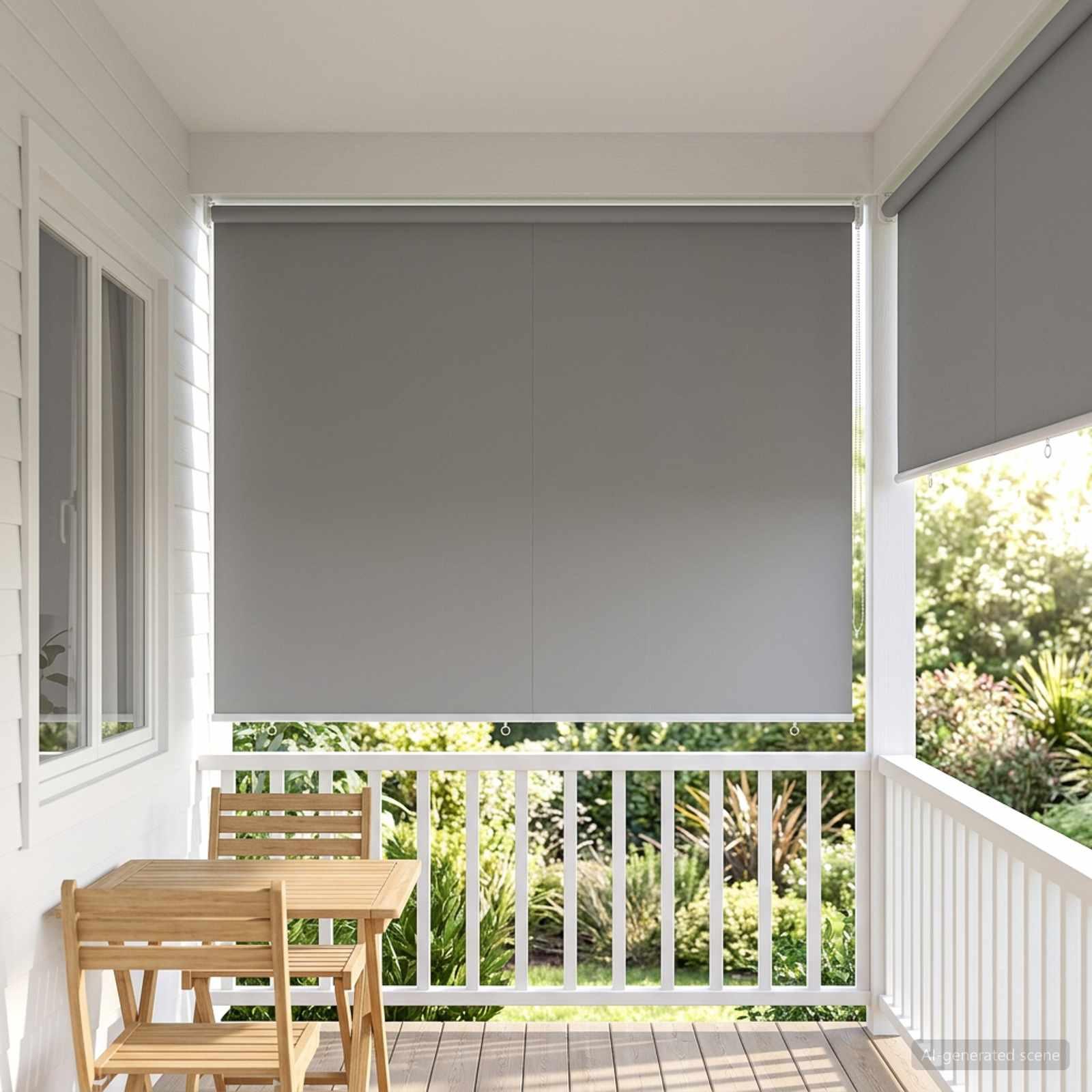 Udeterrasse rullegardin med UV-beskyttelse - lysegrå 200 × 140 cm