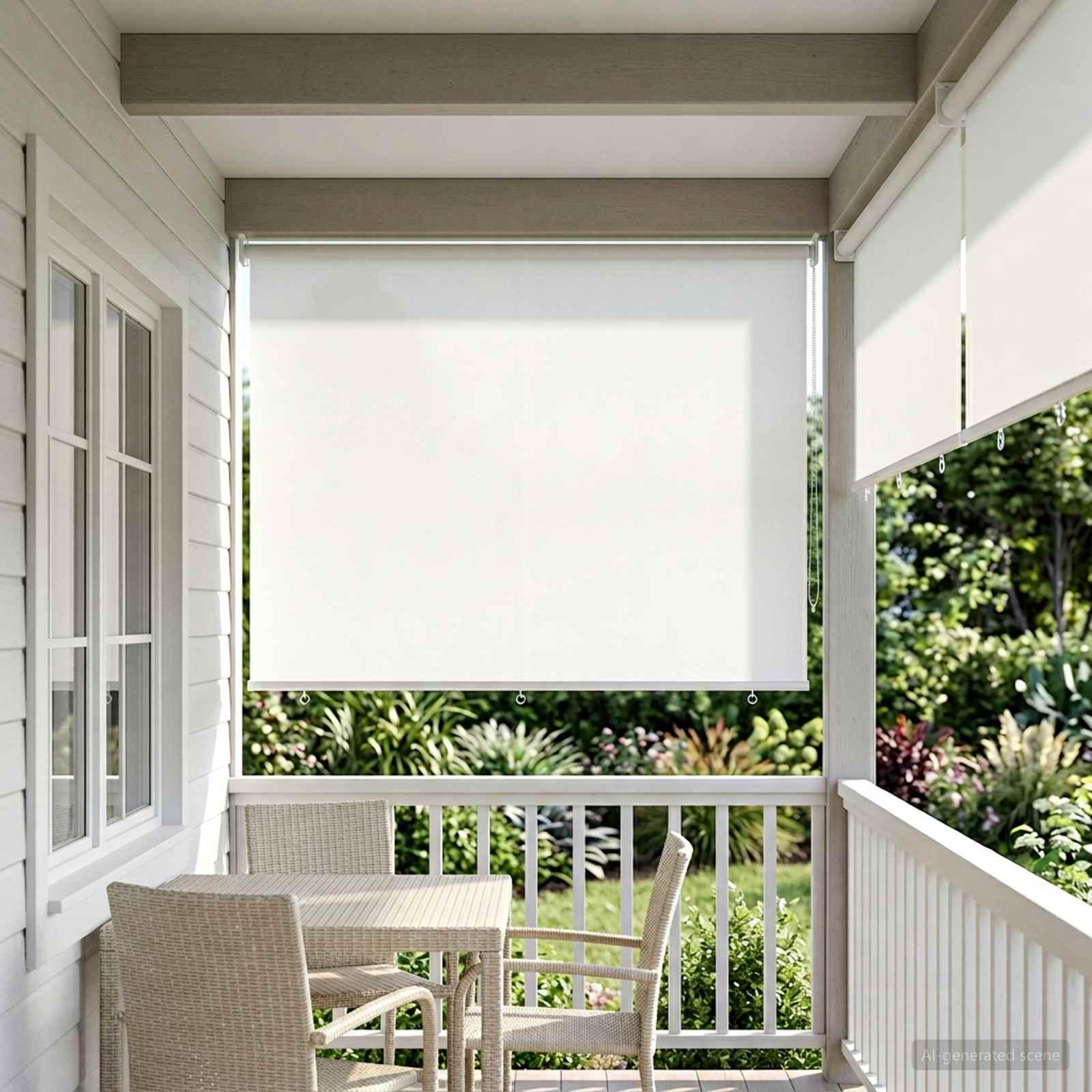 Udeterrasse rullegardin med UV-beskyttelse - hvid 180 × 140 cm