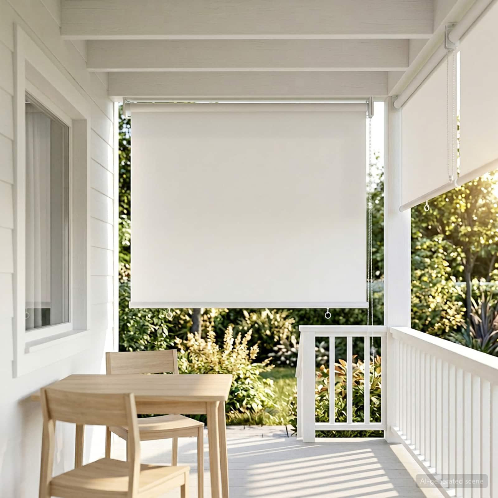 Udeterrasse rullegardin med UV-beskyttelse - hvid 80 × 140 cm