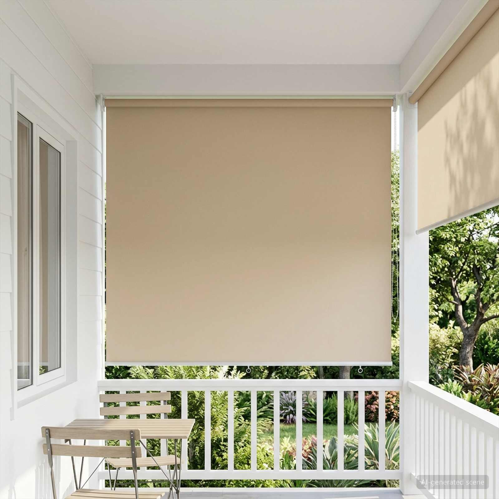 Rullegardin UV-beskyttelse Beige 180 x 230 cm Polyester