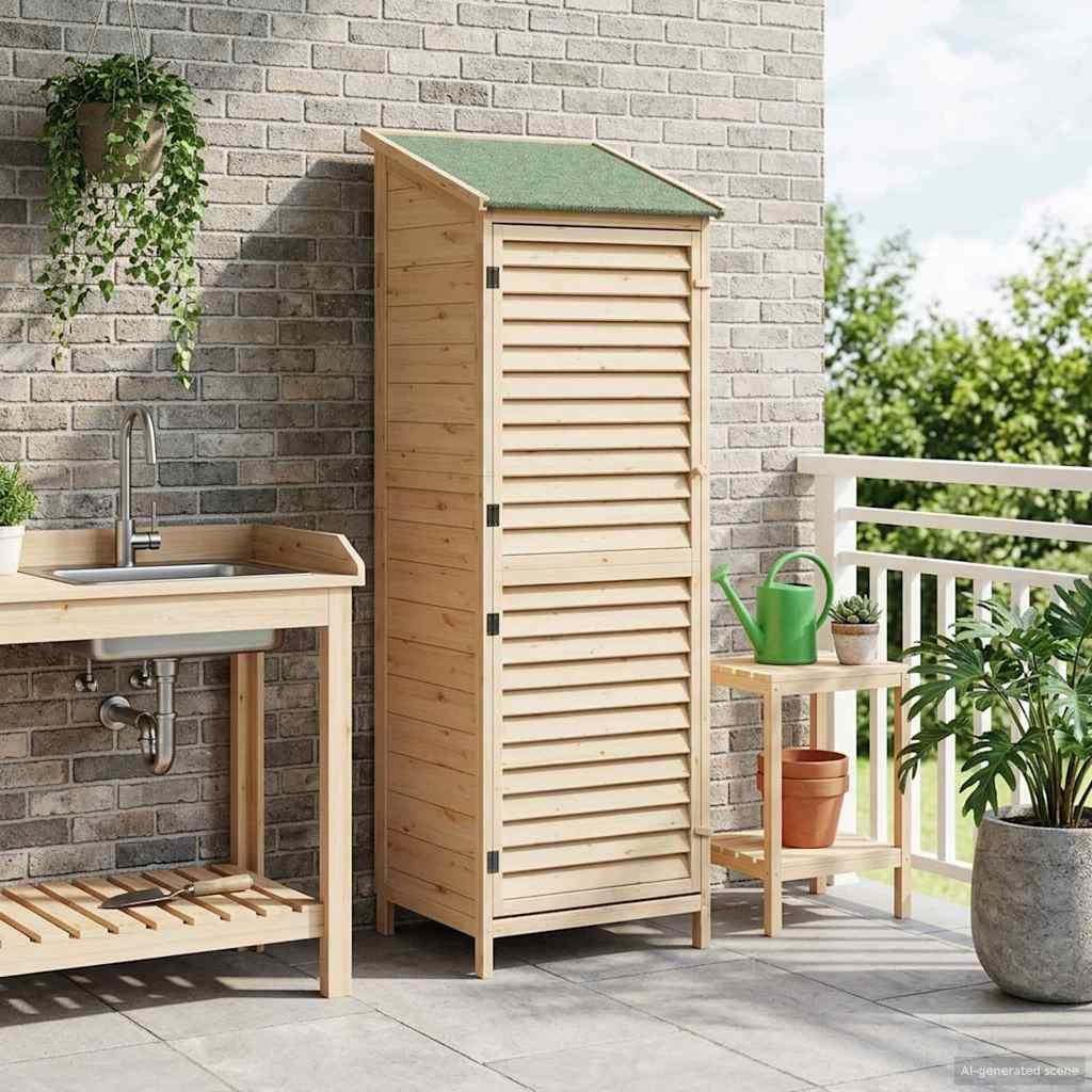 Have Skur Naturfarvet 59 x 56 x 176 cm Massivt Fyrretræ