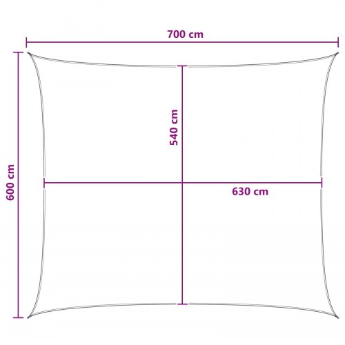 Solsejl rektangulært 6 x 7 m HDPE - blå og hvid