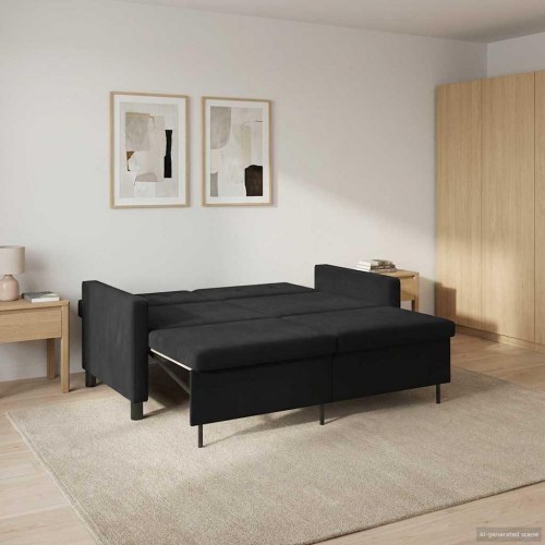 Sovesofa Sort Stof