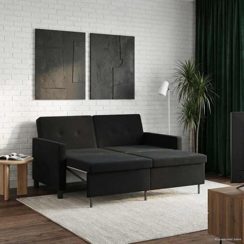 Sovesofa Sort Stof