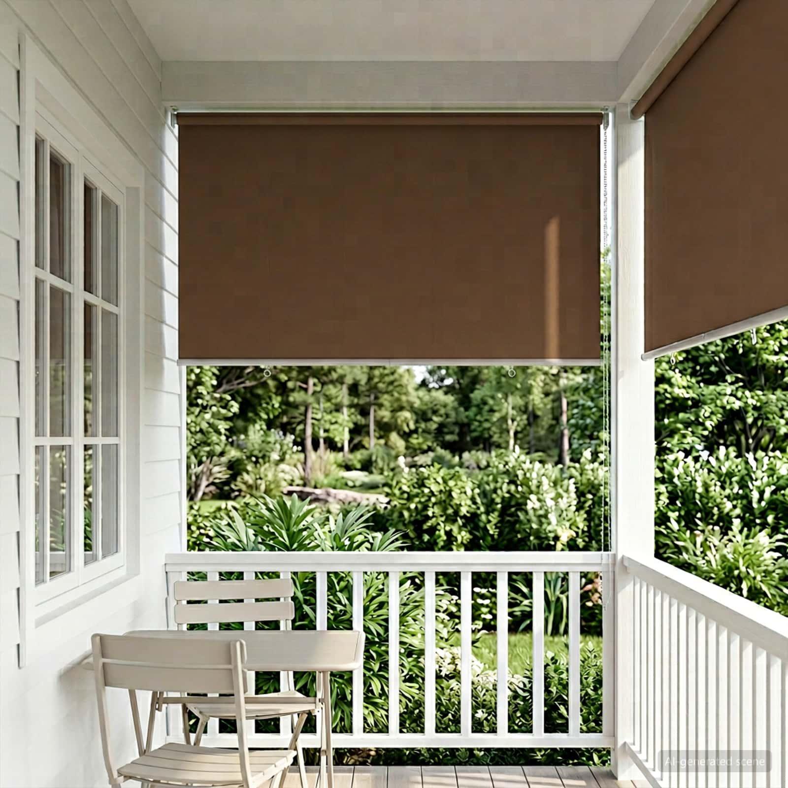 Rullegardin UV-beskyttelse Gråbrun 140 x 140 cm Polyester