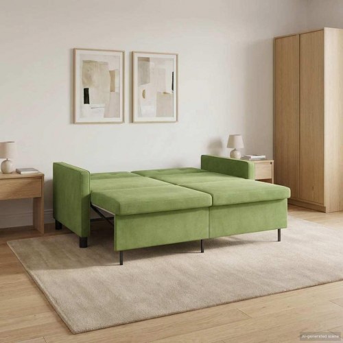 Sovesofa Lys grøn Stof