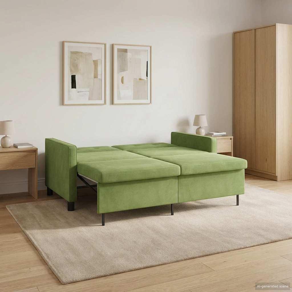 Sovesofa Lys grøn Stof