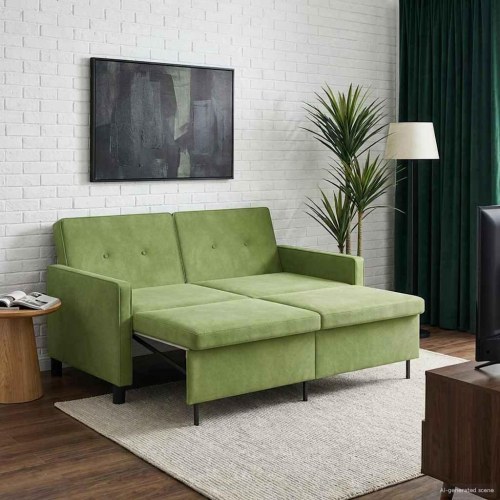 Sovesofa Lys grøn Stof