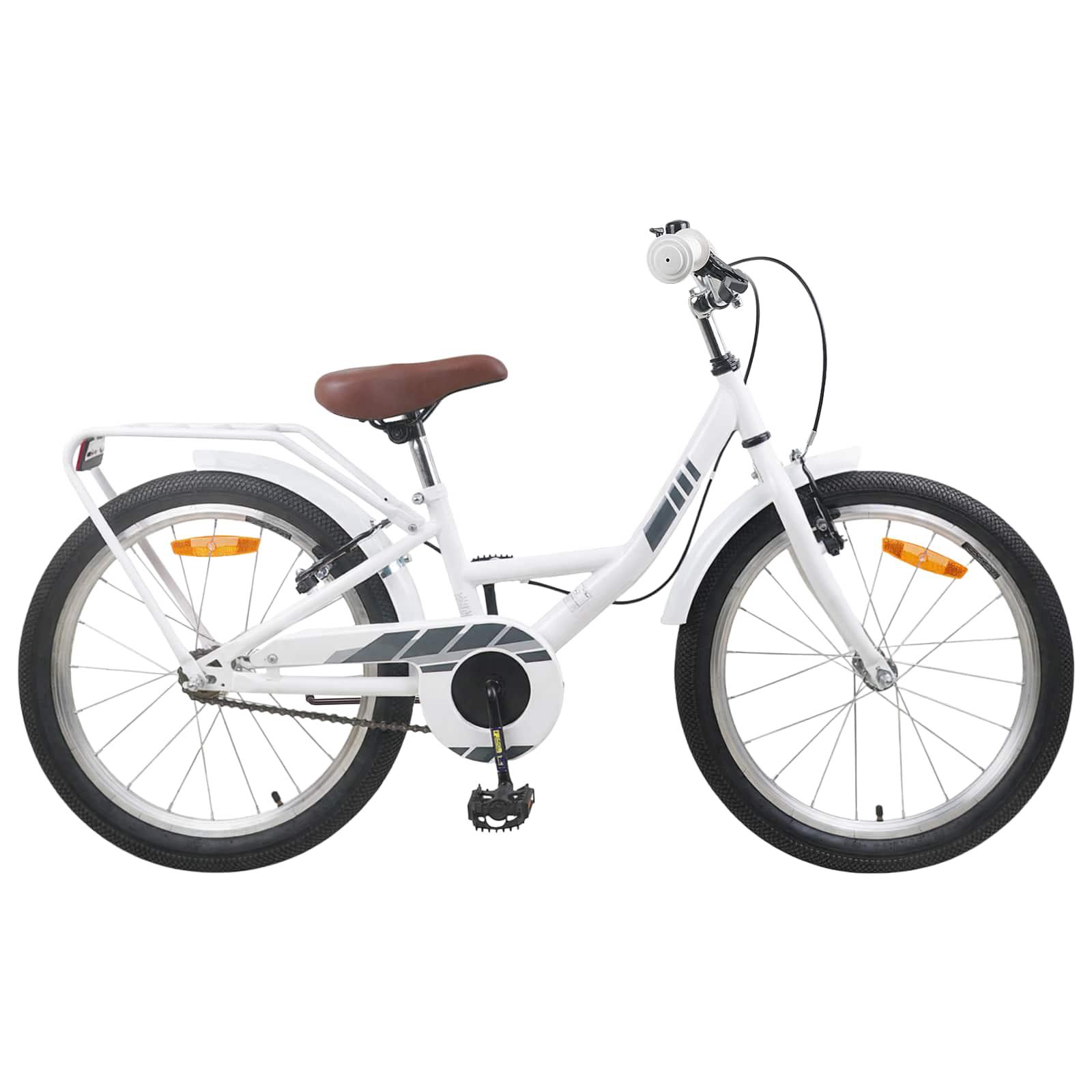 Børnecykel 18 tommer til 5-7 år gammel Hvid