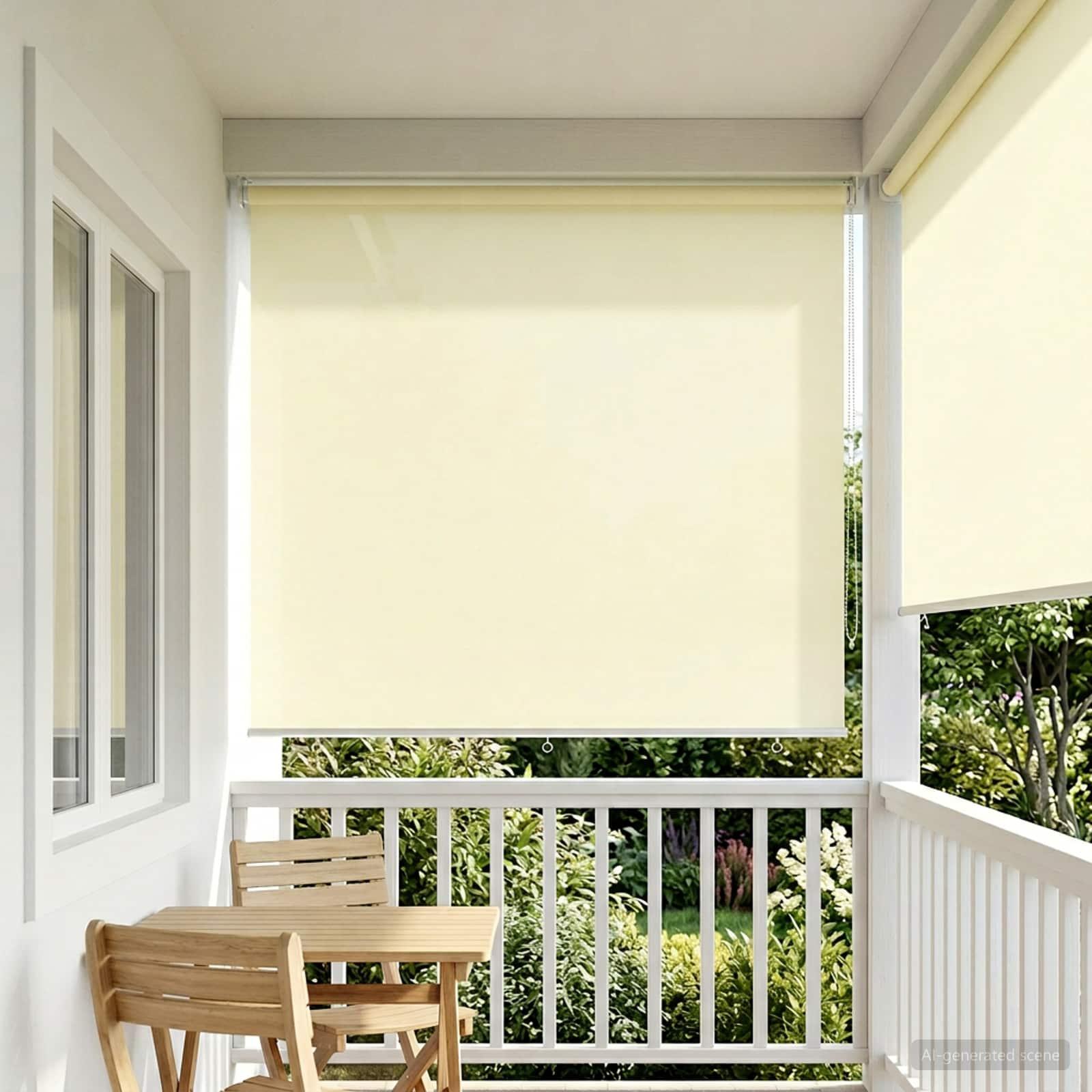 Rullegardin UV-beskyttelse Cremefarvet 200 x 140 cm Polyester