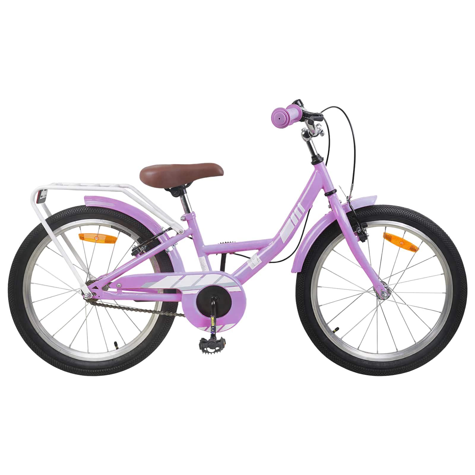 Børnecykel 18 tommer til 5-7 år gammel Lilla