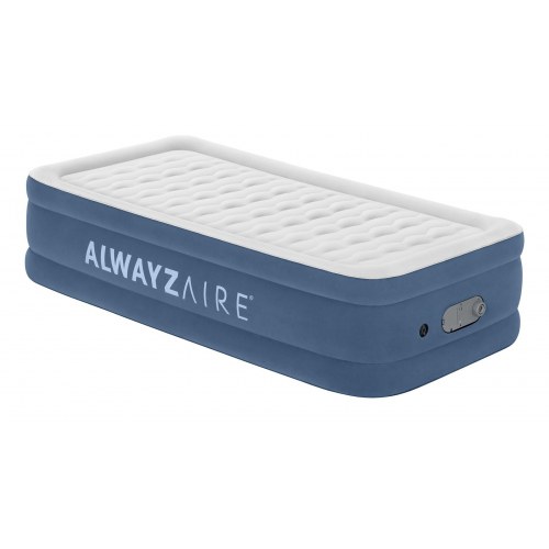 Bestway AlwayzAire luftmadras - Twin enkeltmadras med indbygget dobbeltpumpe, 191 × 97 × 46 cm