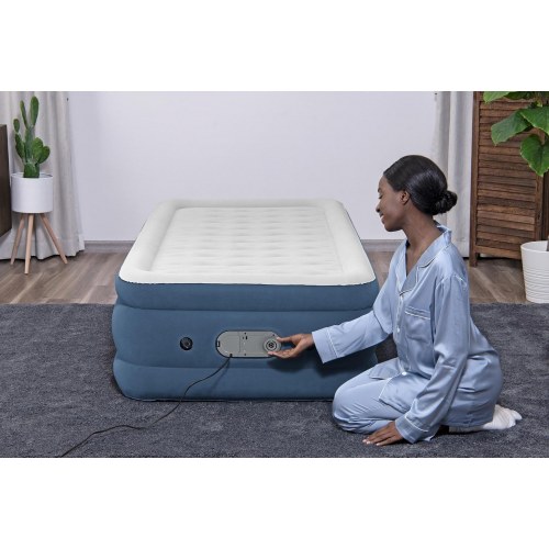 Bestway AlwayzAire luftmadras - Twin enkeltmadras med indbygget dobbeltpumpe, 191 × 97 × 46 cm