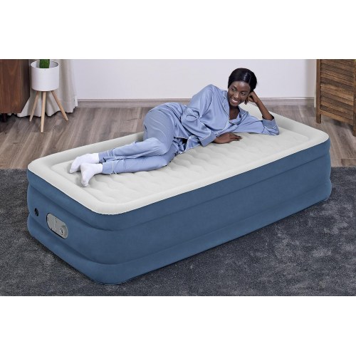 Bestway AlwayzAire luftmadras - Twin enkeltmadras med indbygget dobbeltpumpe, 191 × 97 × 46 cm